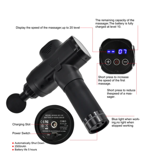 Deep Tissue Muscle Massage Gun – Fascia & Meridian Relaxation Device for Pain Relief and Recovery