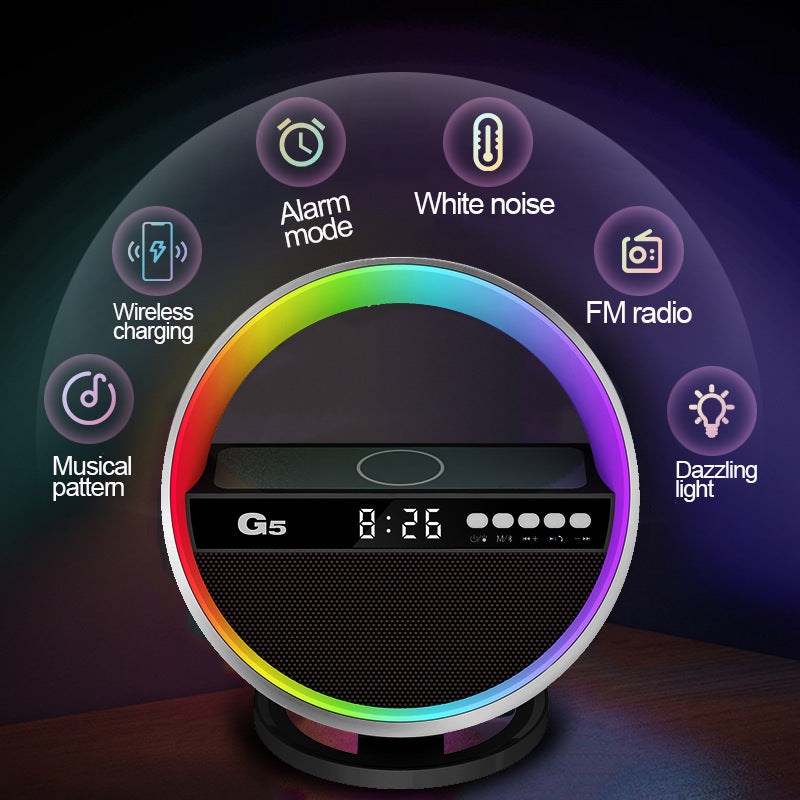 Multifunctional RGB Night Light with Wireless Charger and Bluetooth Speaker