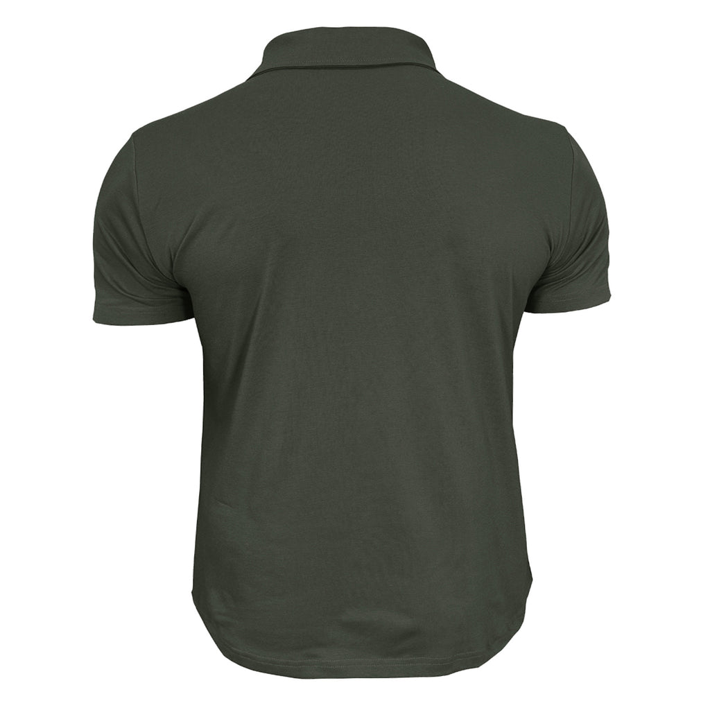 Men’s Summer Lapel Polo Shirt – Casual Short Sleeve Button-Up with Pockets