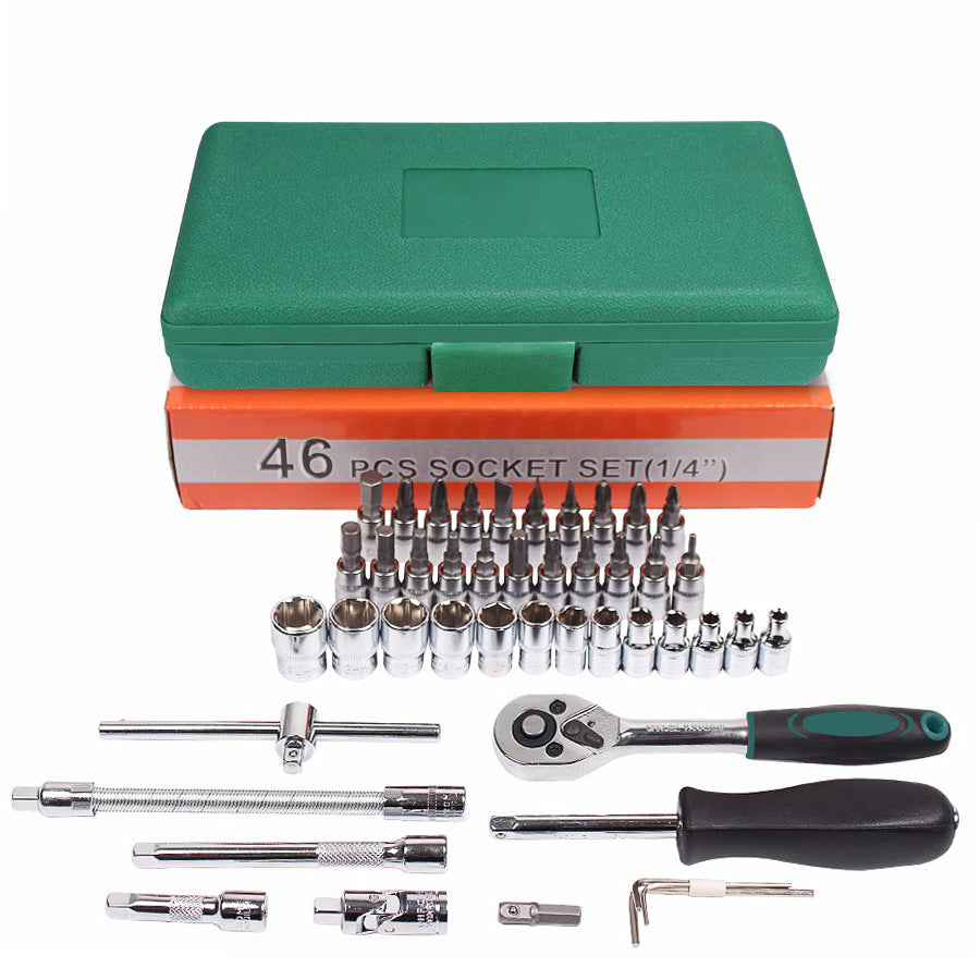 46-Piece Ratchet Socket Wrench Set – Complete Car Repair & Maintenance Tool Kit