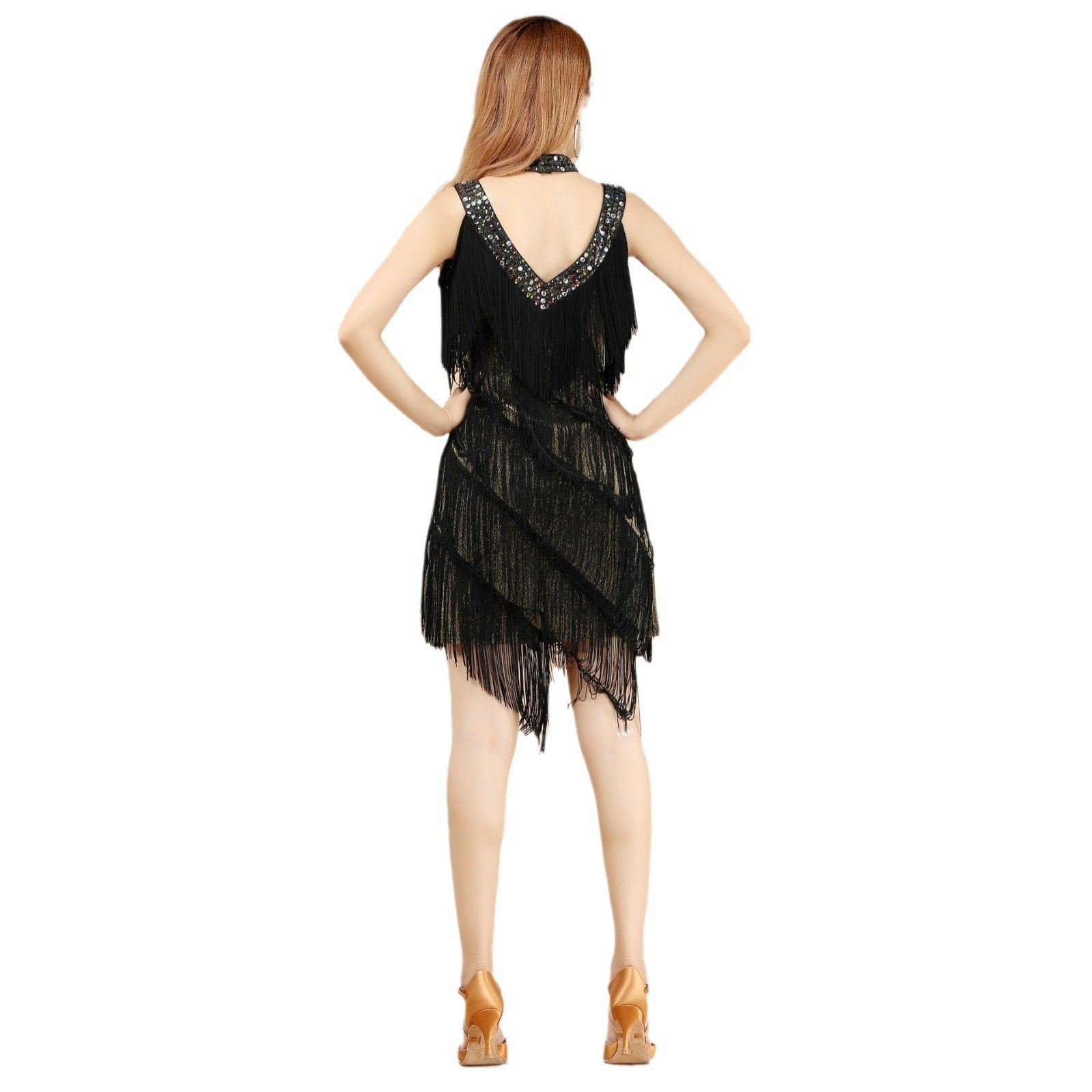 Fitness Performance Tassel Latin Dance Dress - Stylvolle romp vir Ballroom &amp; Salsa