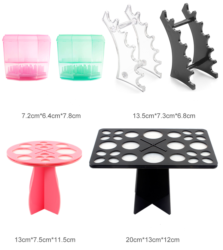 14-Hole Makeup Brush Drying Rack - Multifunction Brush Stand & Display Holder