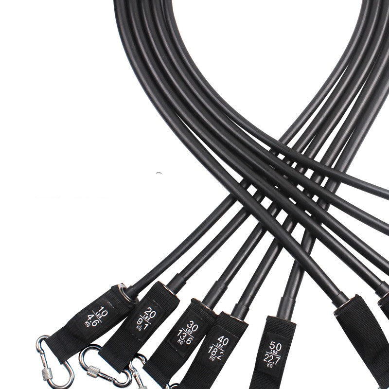 11-Piece Fitness Resistance Band Set - Adjustable Tension Rope Workout Kit