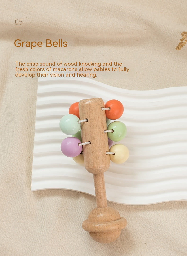 Newborn Baby Beech Wood Educational Toys – Montessori-Inspired Sensory Rattles & Teethers