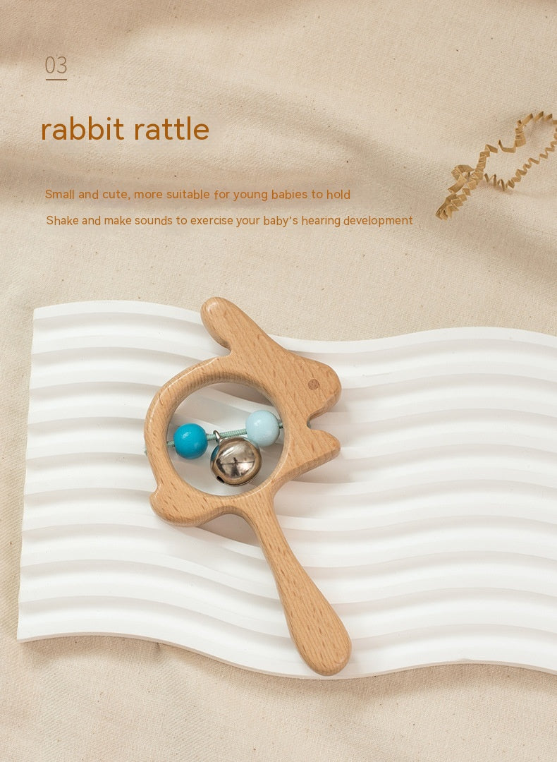 Newborn Baby Beech Wood Educational Toys – Montessori-Inspired Sensory Rattles & Teethers