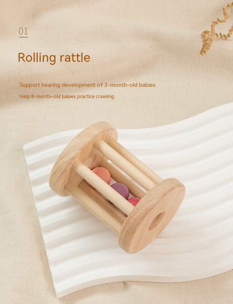 Newborn Baby Beech Wood Educational Toys – Montessori-Inspired Sensory Rattles & Teethers