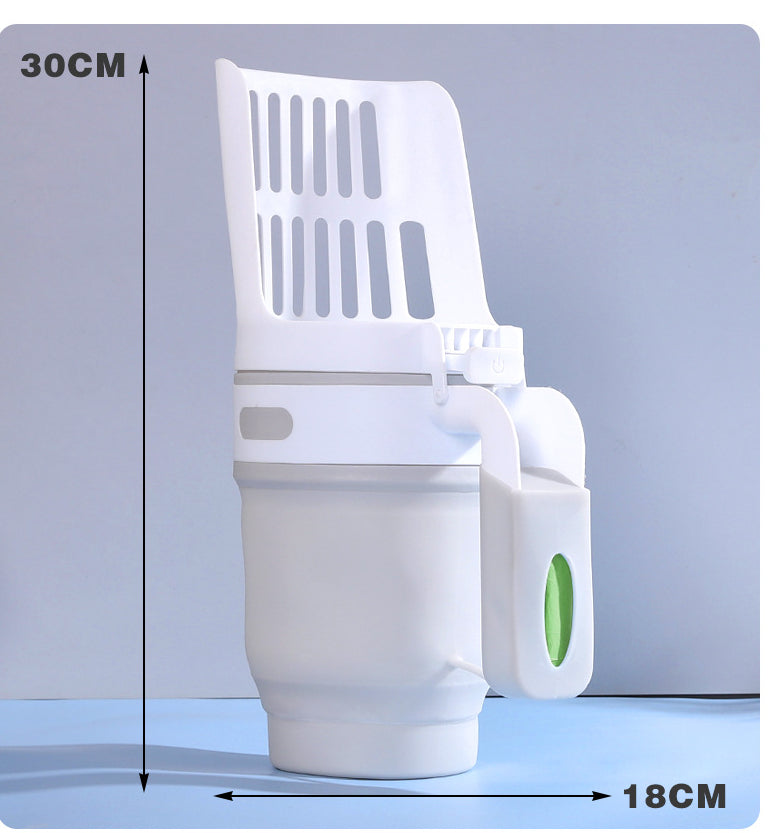 Upgraded Wide Cat Litter Scoop with Refill Bags – Self-Cleaning Waste Bin System for Easy Cleanup