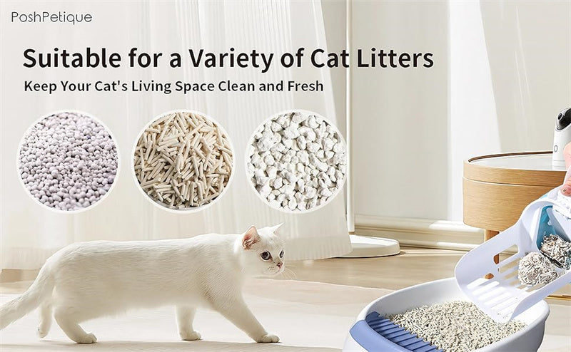 Upgraded Wide Cat Litter Scoop with Refill Bags – Self-Cleaning Waste Bin System for Easy Cleanup
