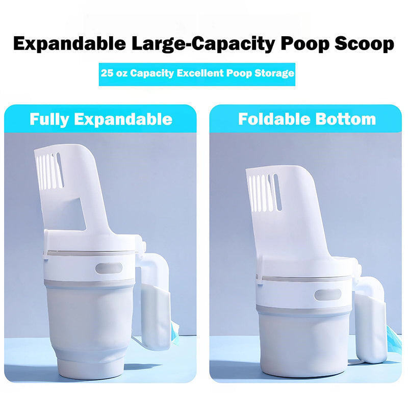 Upgraded Wide Cat Litter Scoop with Refill Bags – Self-Cleaning Waste Bin System for Easy Cleanup