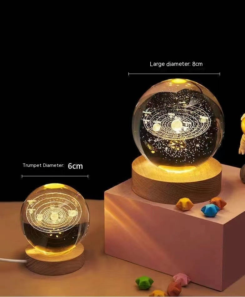 Crystal Ball 3D Solar System Night Light