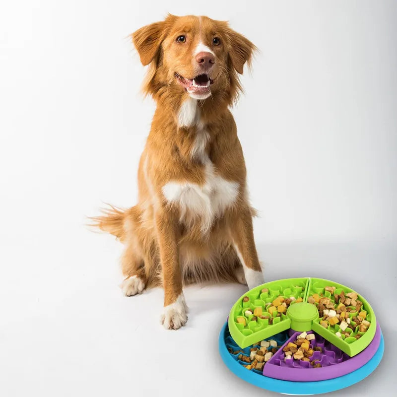 Slow Feeder Puzzle Bowl – Anti-Choking Rotating Food Basin for Cats & Dogs