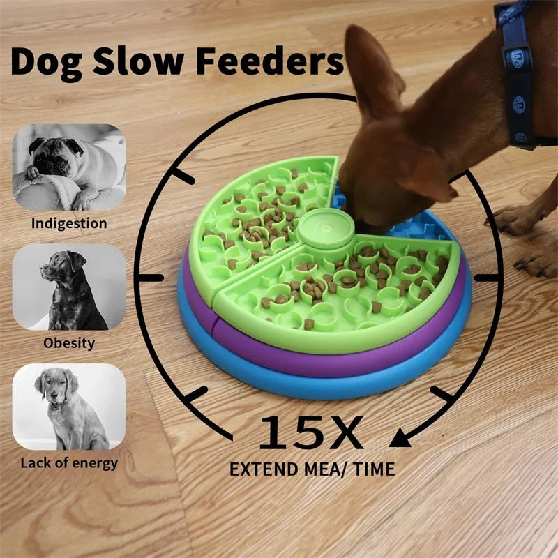 Slow Feeder Puzzle Bowl – Anti-Choking Rotating Food Basin for Cats & Dogs