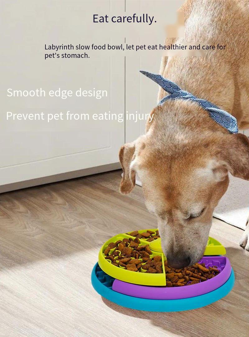 Slow Feeder Puzzle Bowl – Anti-Choking Rotating Food Basin for Cats & Dogs