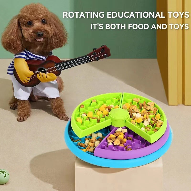 Slow Feeder Puzzle Bowl – Anti-Choking Rotating Food Basin for Cats & Dogs