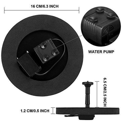 Solar-Powered Garden Fountain – Classic Round Floating Outdoor Water Feature
