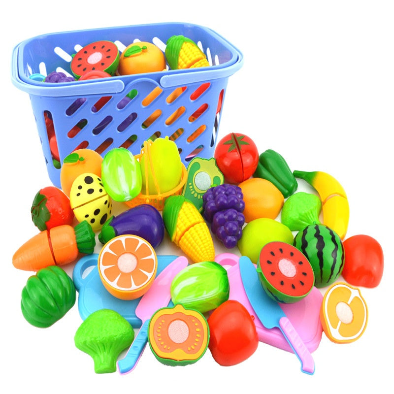 Children’s Simulation Kitchen Play Set - Plastic Vegetables & Fruits Toy Kit