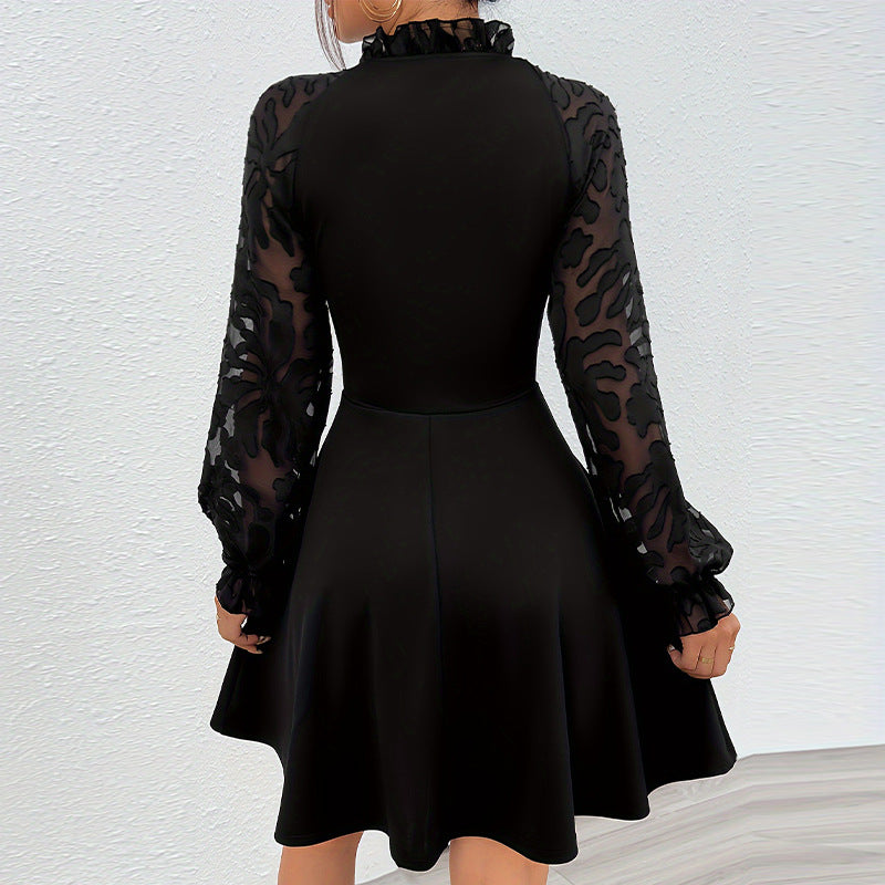 Design Lace Long Sleeve Dress Tether