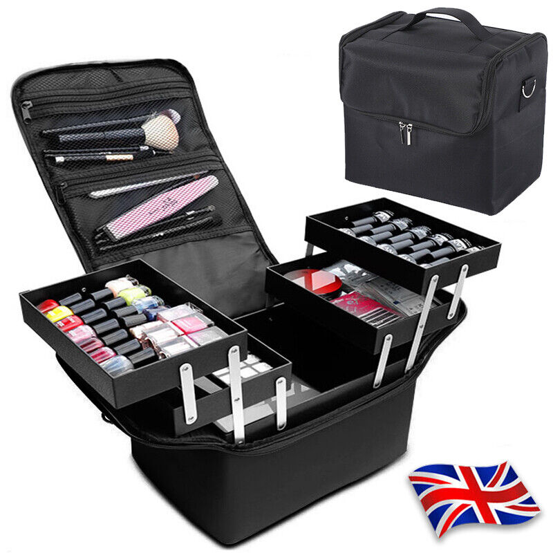 Professional Large Makeup Bag - Cosmetic Vanity Case & Nail Tech Storage Beauty Box