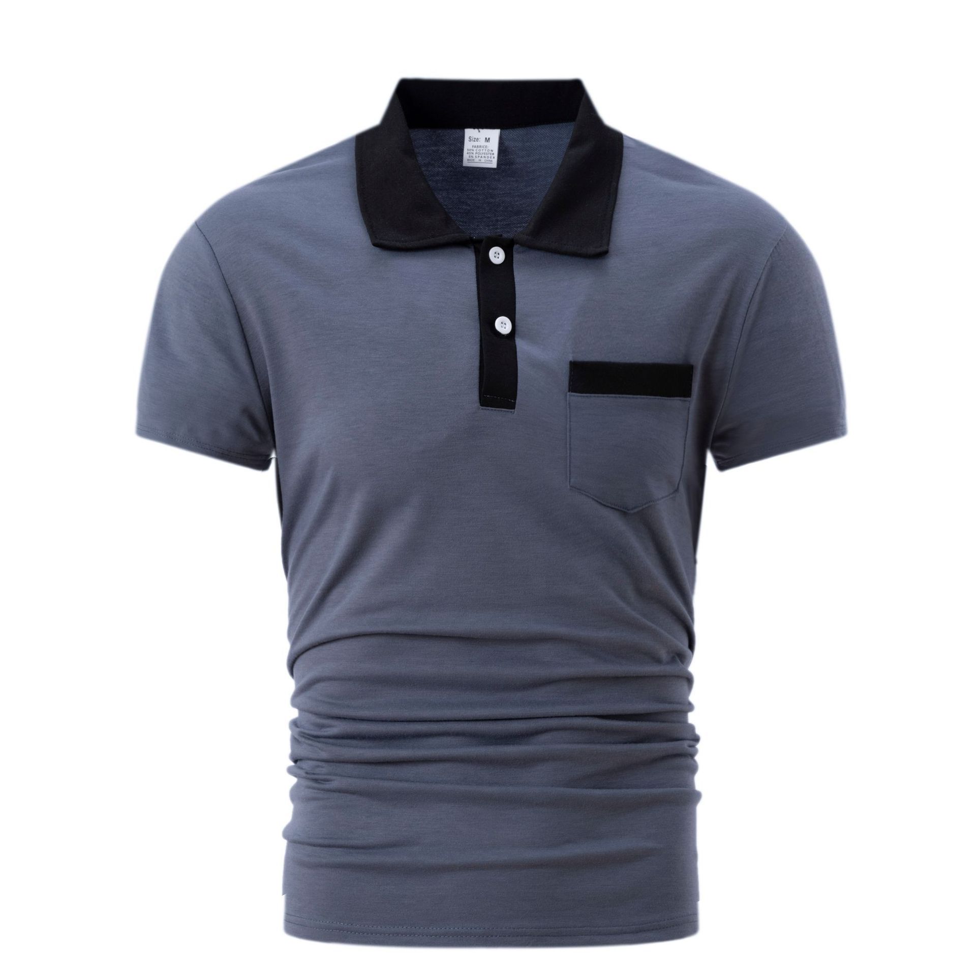 Men’s Slim Fit Polo Shirt – Short Sleeve Lapel T-Shirt with Chest Pocket