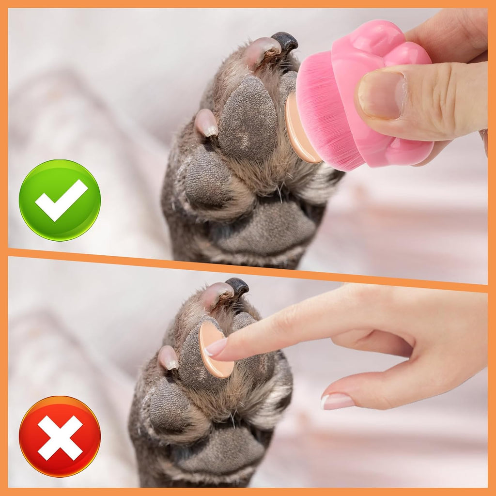 3-Piece Dog Paw Balm Brush Set - Pet Paw Soother & Skincare Brush for Dogs & Cats