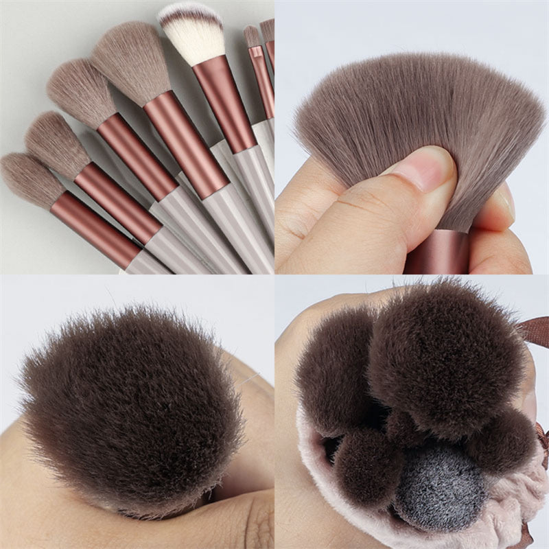 13-Piece Professional Makeup Brush Set - Foundation, Blush, Eyeshadow & Highlighter Brushes
