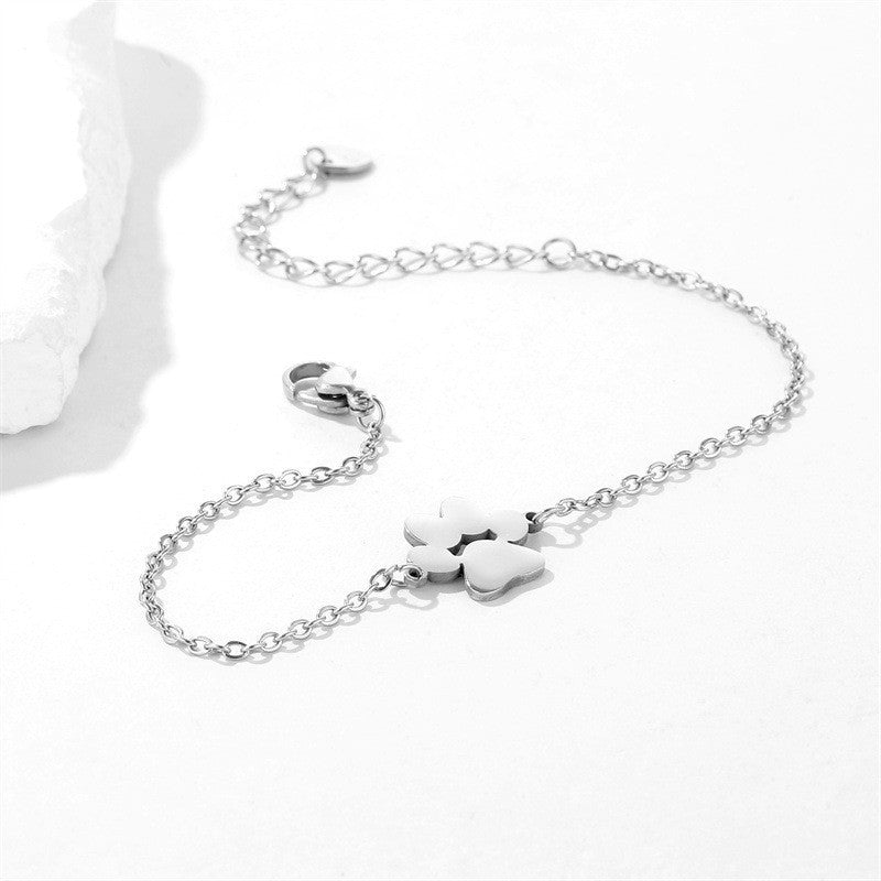 Dog Paw Bracelet - Women’s Stainless Steel Pet-Inspired Titanium Jewelry