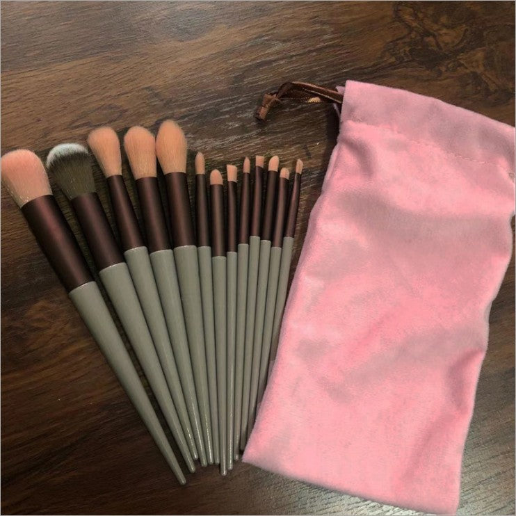 13-Piece Professional Makeup Brush Set - Foundation, Blush, Eyeshadow & Highlighter Brushes