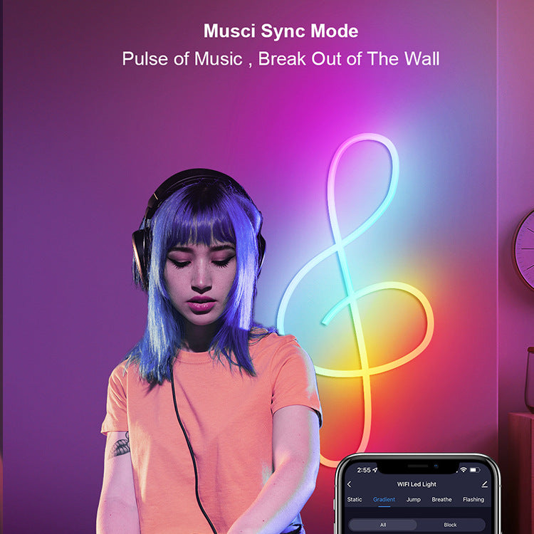 3M Neon LED Strip Lights with Music Sync – Color-Changing Ambient Lighting