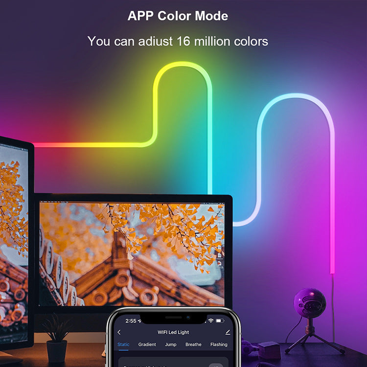3M Neon LED Strip Lights with Music Sync – Color-Changing Ambient Lighting