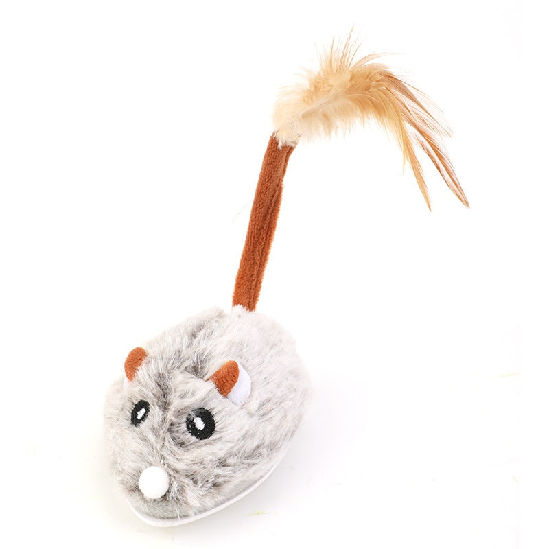 Electric Mouse Cat Toy with Wand – Self-Play Interactive Toy for Stress Relief & Exercise