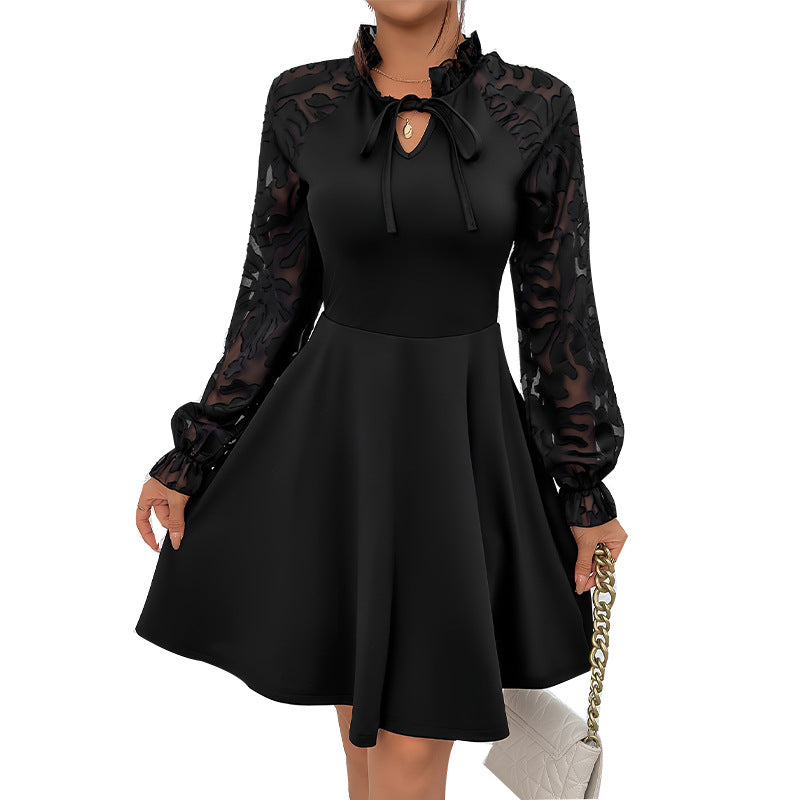 Design Lace Long Sleeve Dress Tether