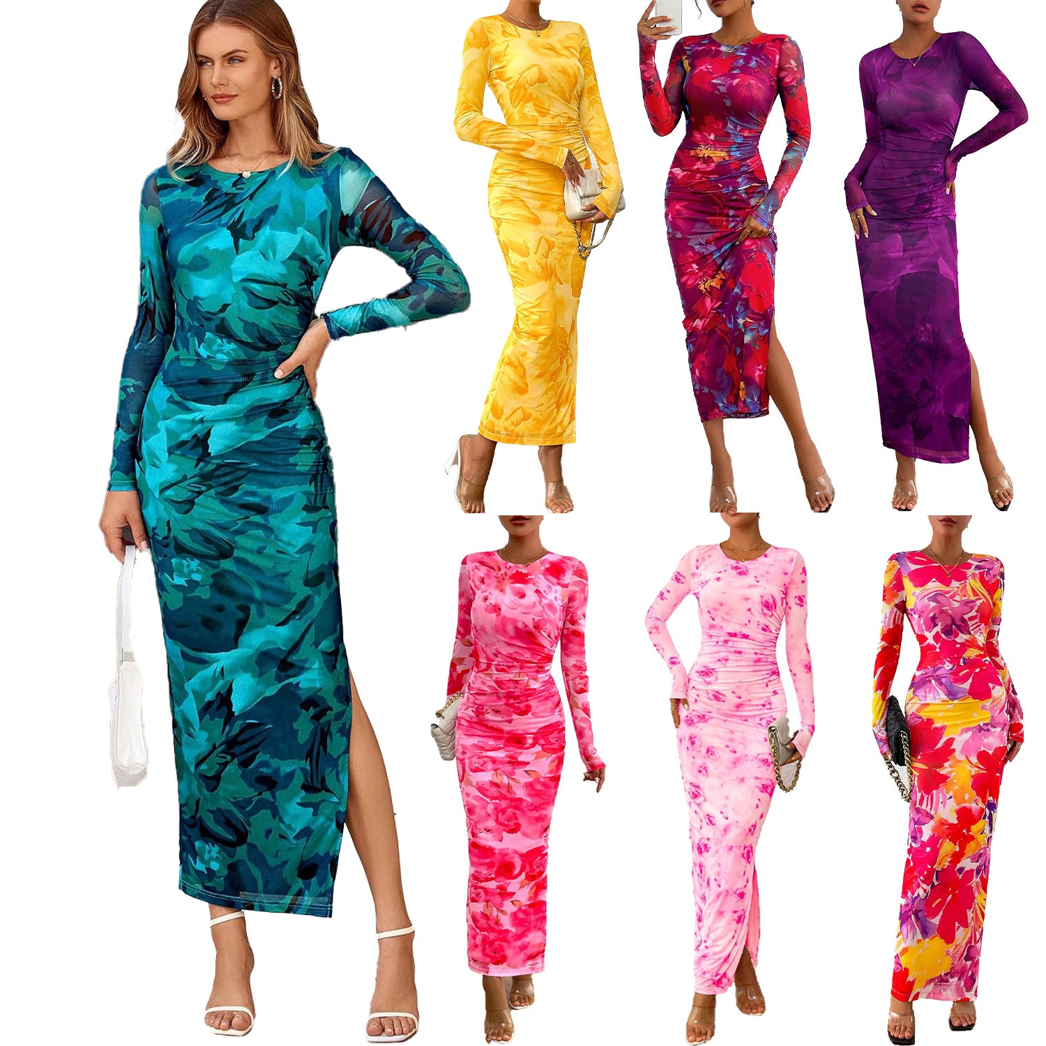 Gedrukte Stywe geplooide Slim Fit Rok