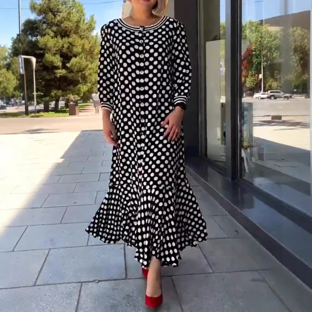 Women's Polka Dot Fashion Temperament Dress