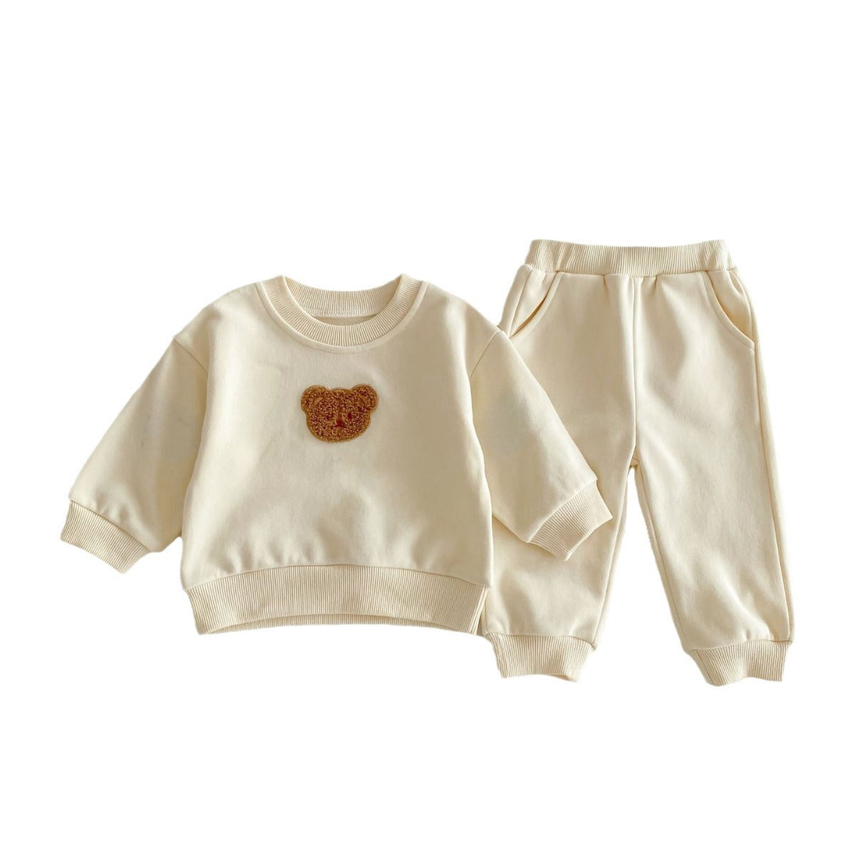 Long-Sleeve Bear Pullover Sweater Suit - Cozy Two-Piece Outfit for Babies & Toddlers