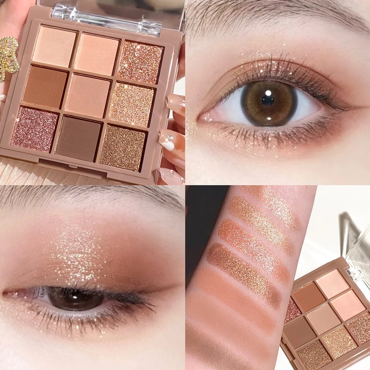Luxurious 9–18 Color Eyeshadow Palette – Velvet Matte, Shimmer & Metallic Finishes – Waterproof Long-Lasting Berry, Brown & Nude Tones – Full Size – 8.2g