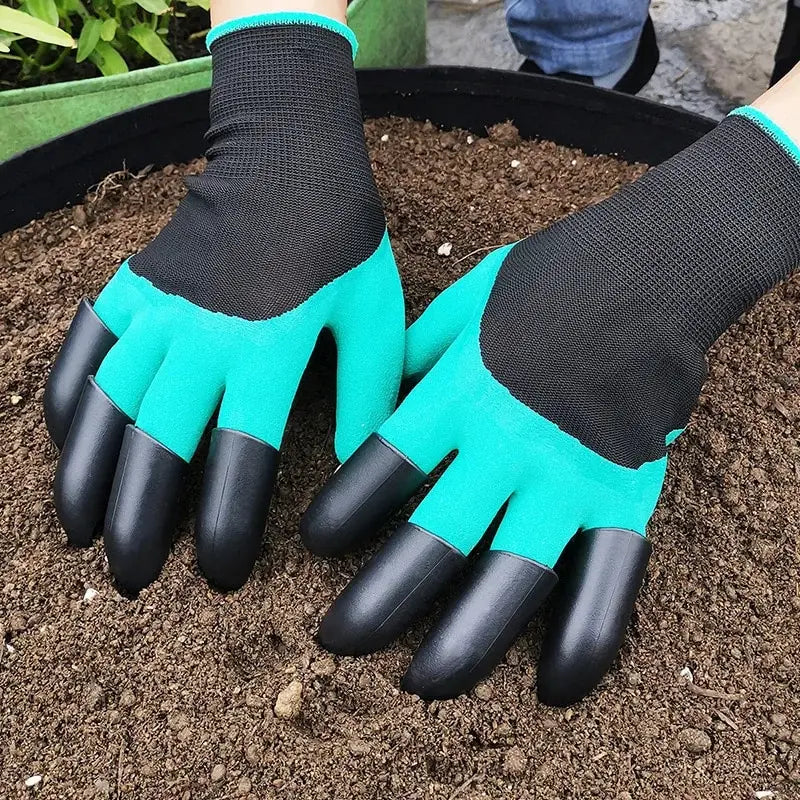 Stab-Resistant Waterproof Garden Gloves – Claw-Resistant, Wear-Resistant Wrist-Length Work Gloves for Digging, Weeding, Pruning &amp; Ground Scraping (Heavy-Duty Canvas)