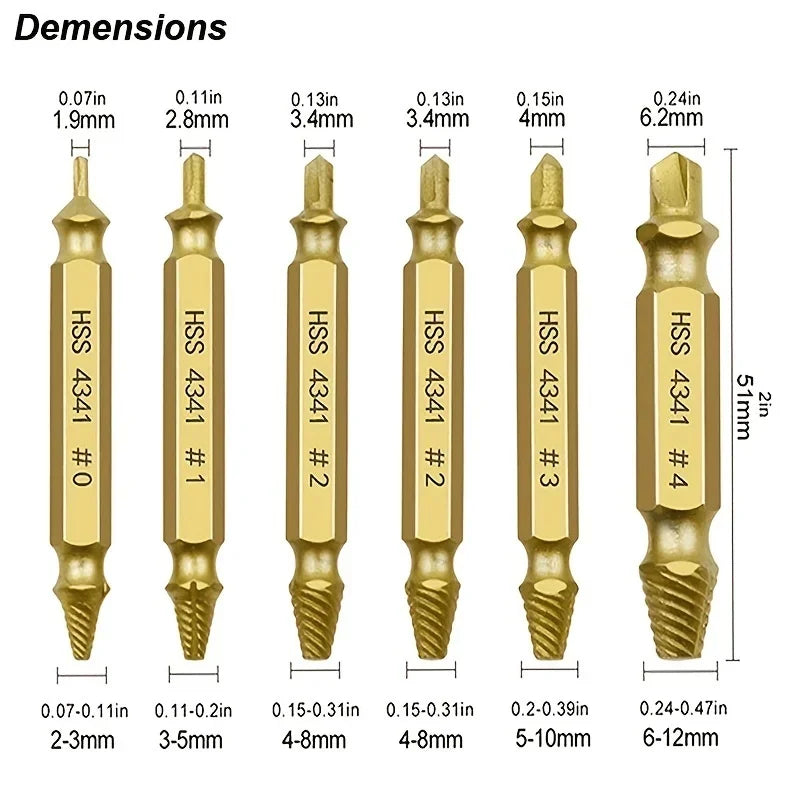 Damaged Screw Extractor Set – HSS Drill Bit Kit for Stripped &amp; Broken Screws