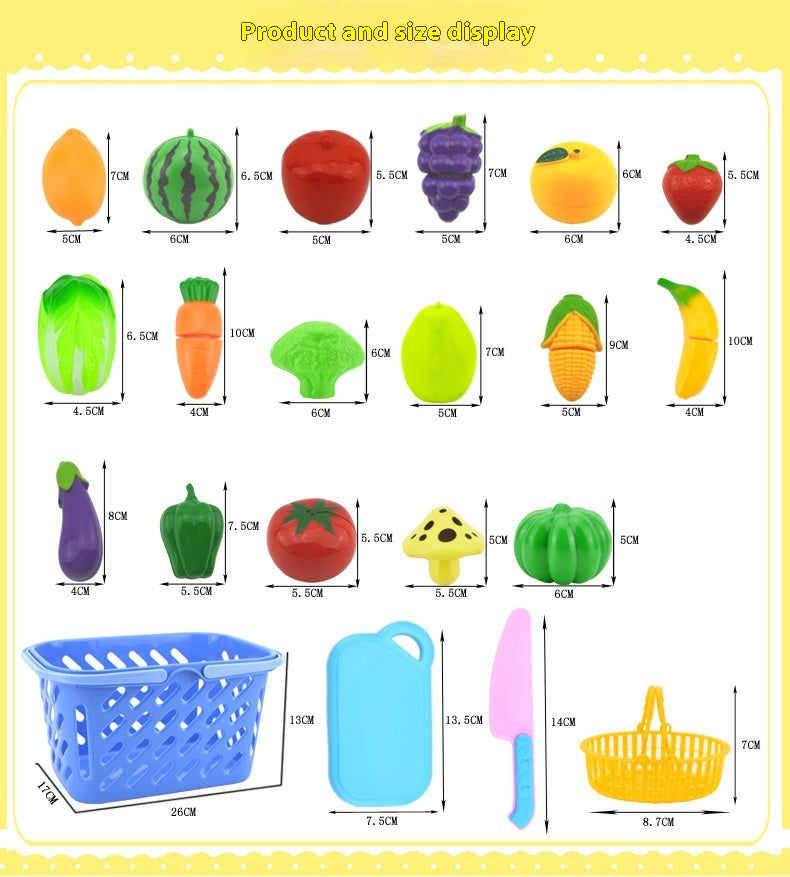 Children’s Simulation Kitchen Play Set - Plastic Vegetables & Fruits Toy Kit