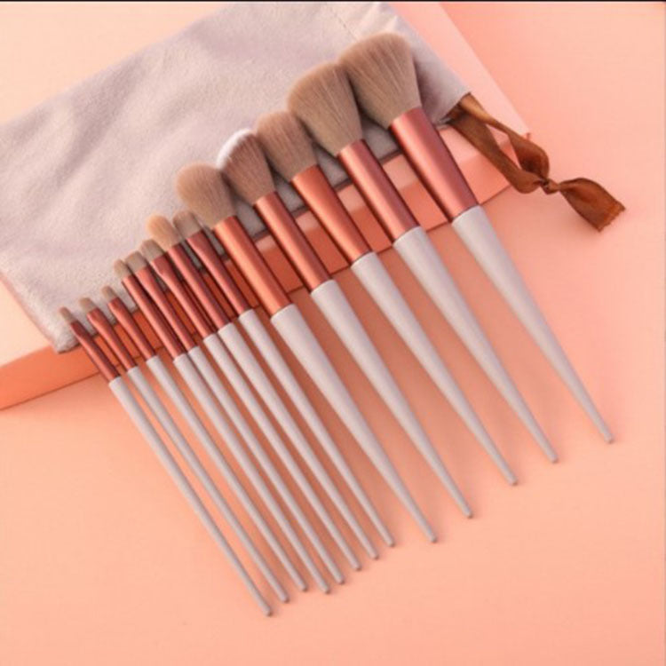 13-Piece Professional Makeup Brush Set - Foundation, Blush, Eyeshadow & Highlighter Brushes