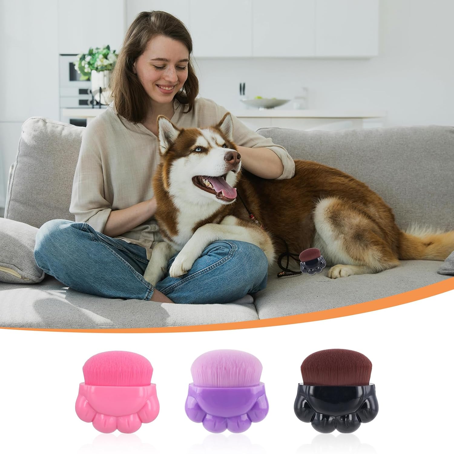 3-Piece Dog Paw Balm Brush Set - Pet Paw Soother & Skincare Brush for Dogs & Cats