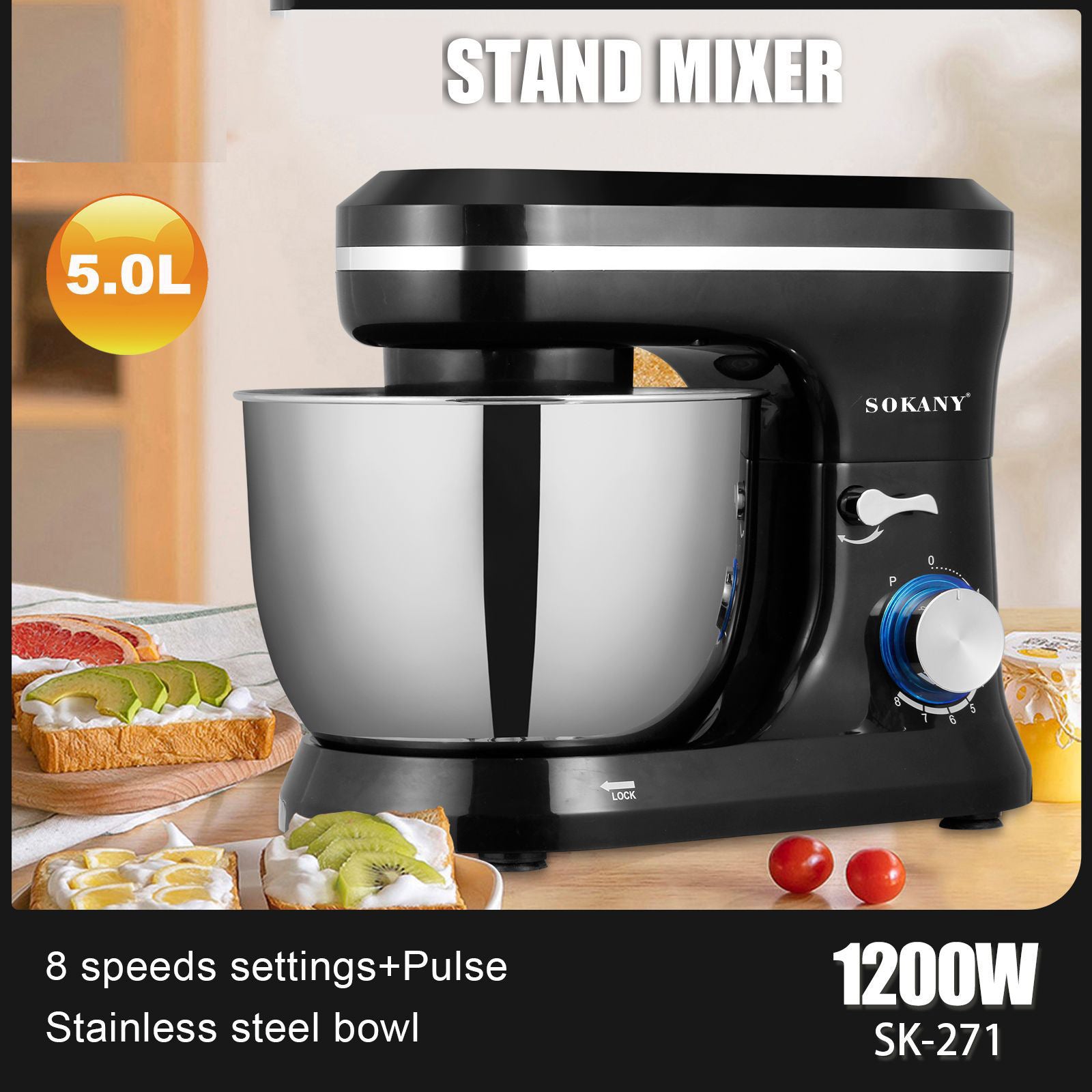 Chef's Cream Blender Stand Mixer & Egg Beater