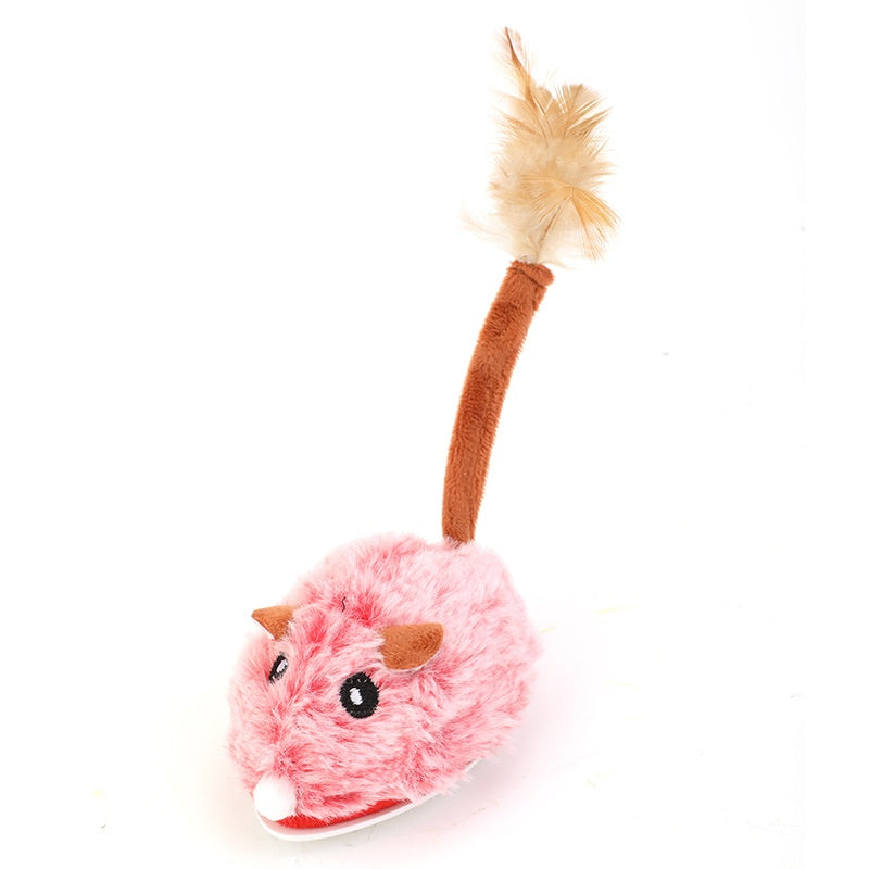Electric Mouse Cat Toy with Wand – Self-Play Interactive Toy for Stress Relief & Exercise
