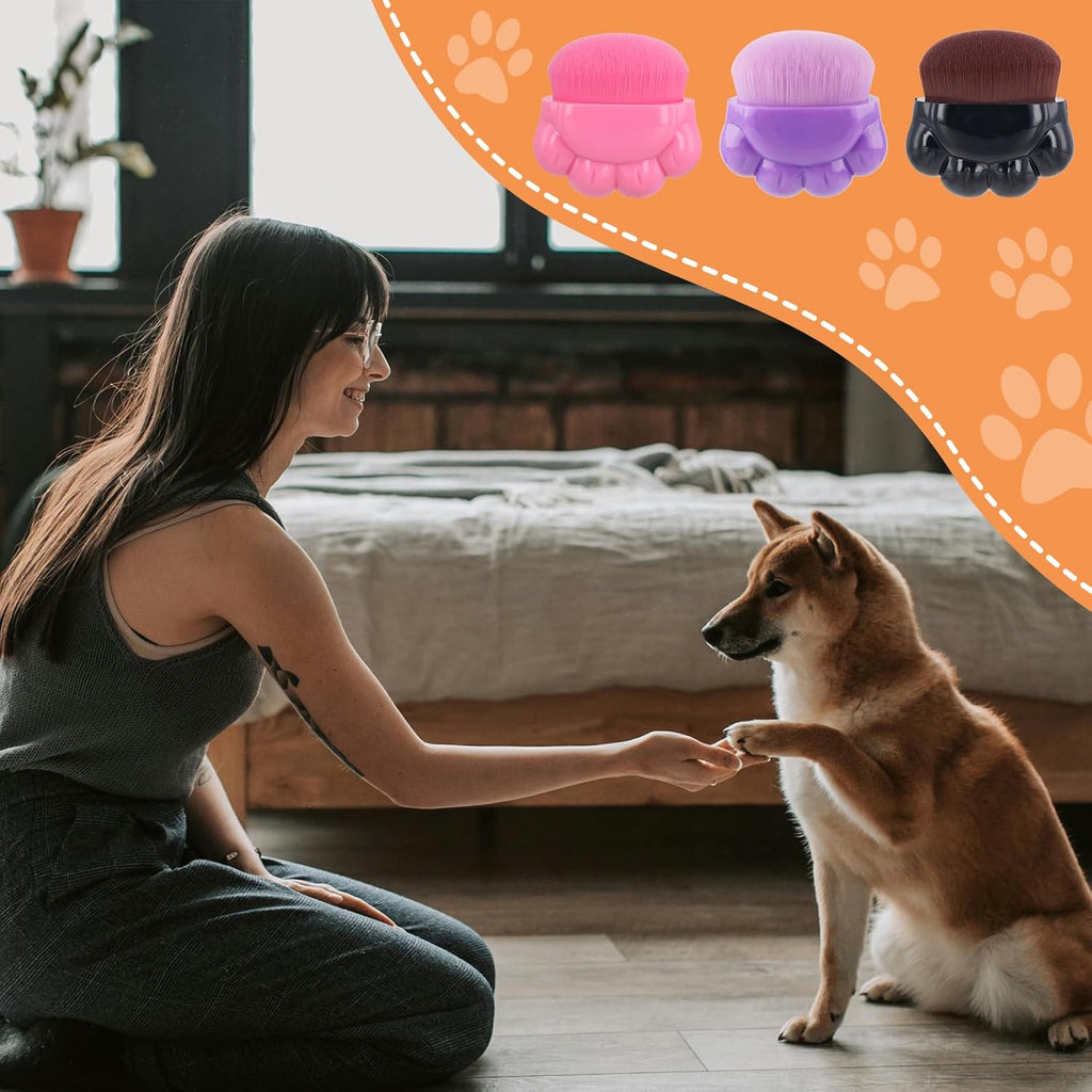 3-Piece Dog Paw Balm Brush Set - Pet Paw Soother & Skincare Brush for Dogs & Cats