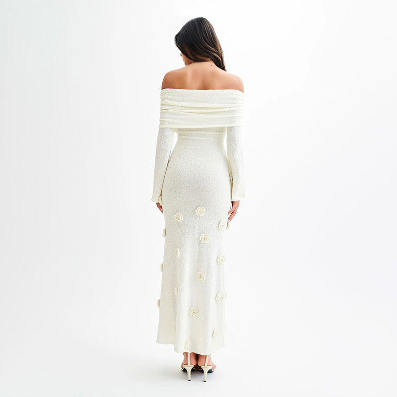 Women’s Knitted Beach Dress - Floating Flower Swimsuit Cover-Up Blouse