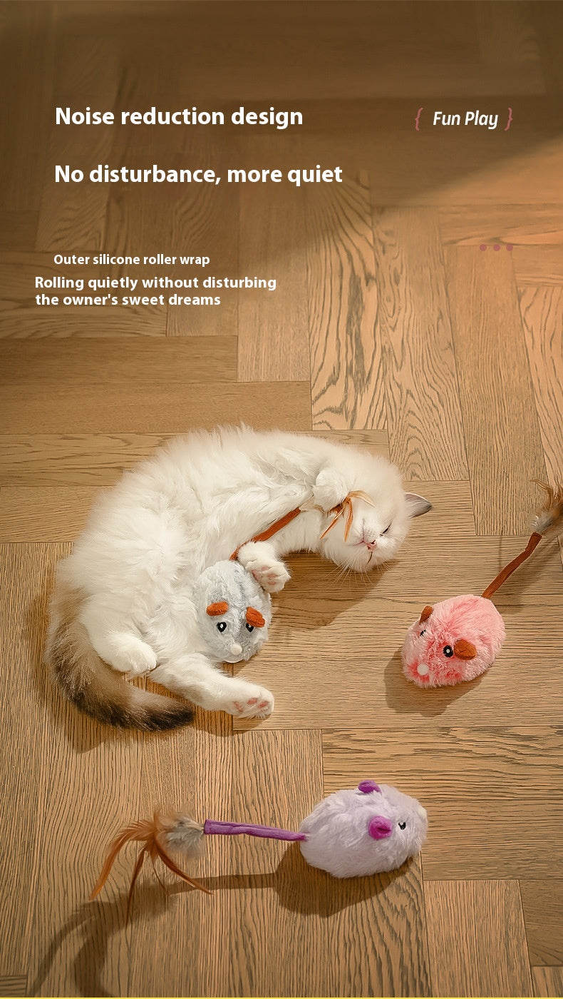Electric Mouse Cat Toy with Wand – Self-Play Interactive Toy for Stress Relief & Exercise