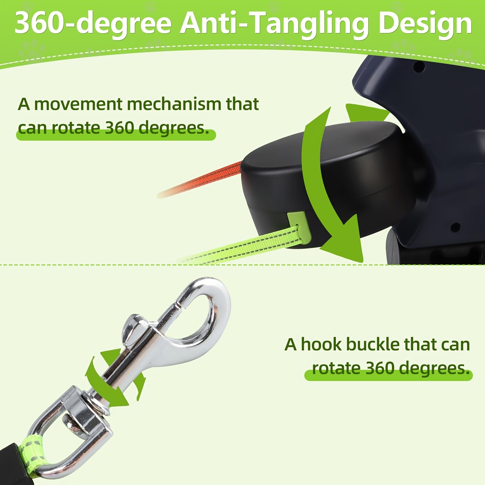 Dual Dog Leash - 10ft Retractable Nylon Lead for Small to Medium Breeds