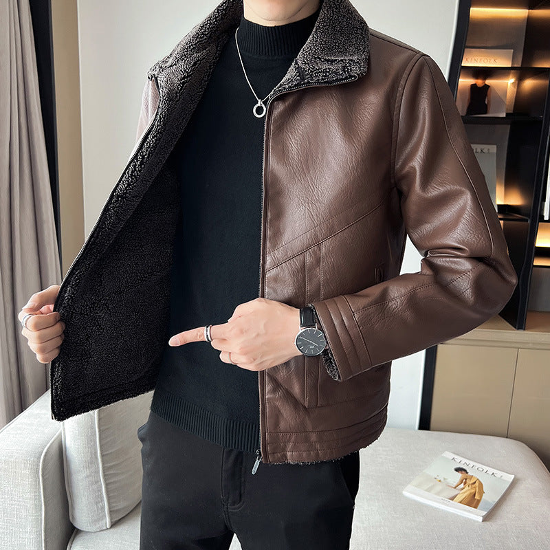 Hongkong-styl fluweel gevulde plusgrootte mansleerbaadjie - warm en stylvolle winterjas